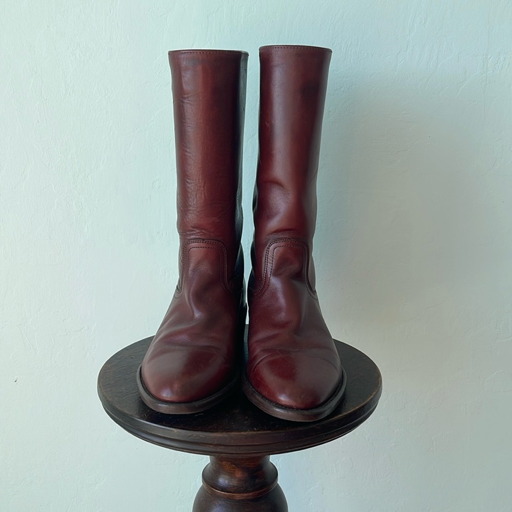 Vintage 9D Frye Boots in Oxblood, Conditioned with New Soles